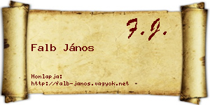 Falb János névjegykártya